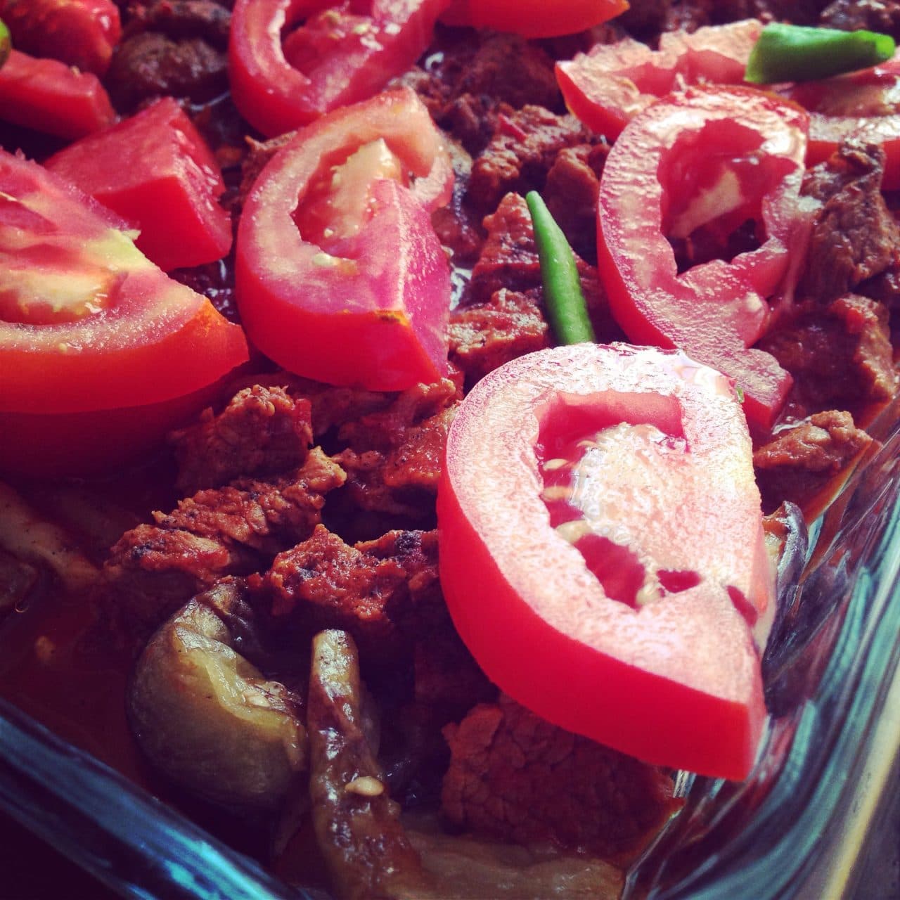 Fırında Patlıcanlı Et